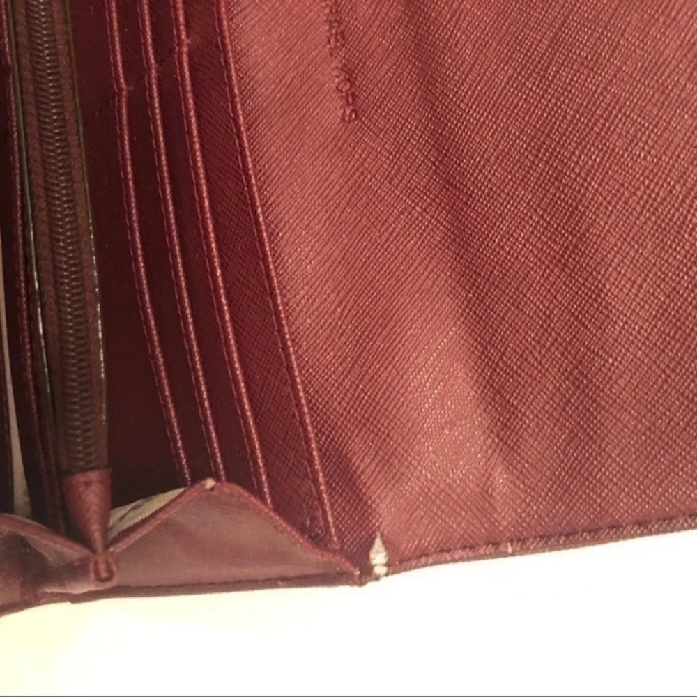 Michael kors burgundy red wallet logo